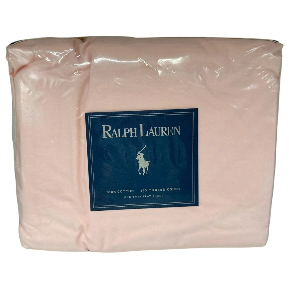 Vintage Ralph Lauren Pergola Pink Twin Flat Sheet 250 TC Pima Combed Cotton NOS